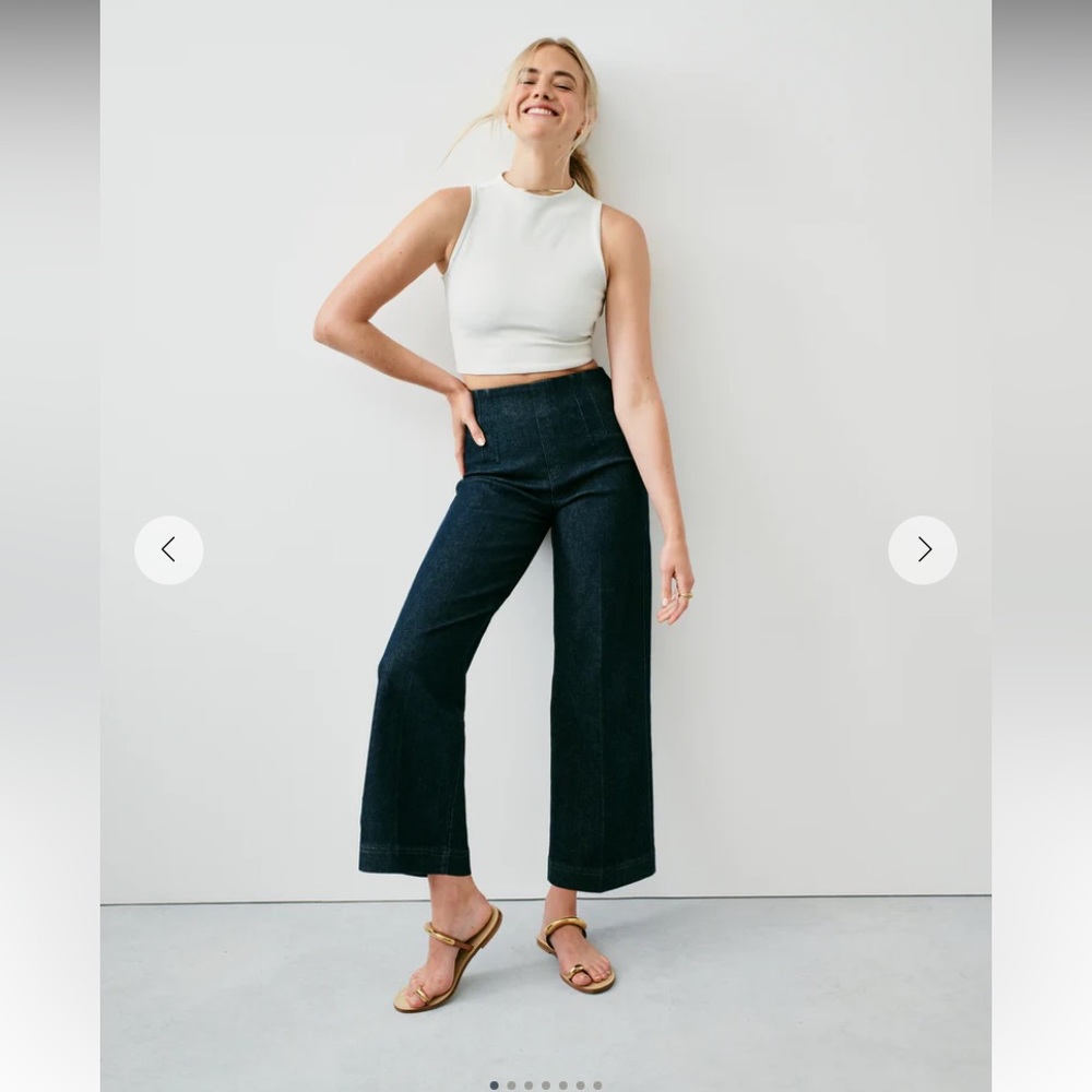 Spanx zero waistband cropped Women's Raw Indigo Jeans